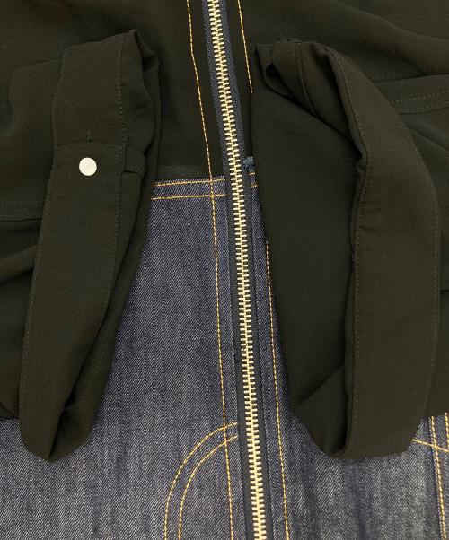 AULA AILA（アウラアイラ）AULA AILA (アウラアイラ) DENIM COMBINATION BLOUSON インディゴ×ブラックの古着・服飾アイテム