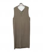 icBアイシービー）の古着「ライトダブルクロス ジャンパースカート ワンピース」｜ベージュ