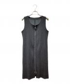 PLEATS PLEASEプリーツプリーズ）の古着「ダブルジッププリーツロングジレ」｜グレー