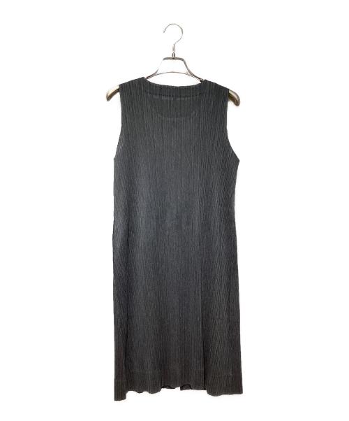 PLEATS PLEASE（プリーツプリーズ）PLEATS PLEASE (プリーツプリーズ) ダブルジッププリーツロングジレ グレー サイズ:3の古着・服飾アイテム