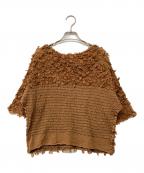 me ISSEY MIYAKEミーイッセイ ミヤケ）の古着「ハーフスリーブプリーツカットソー」｜ブラウン