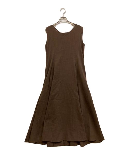 Mystrada（マイストラーダ）Mystrada (マイストラーダ) リネンライクタックワンピ ブラウン サイズ:SIZE 38の古着・服飾アイテム