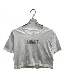 MM6 Maison Margiela（エムエムシックスメゾンマルジェラ）の古着「グリッタークルーネックTシャツ」｜ホワイト