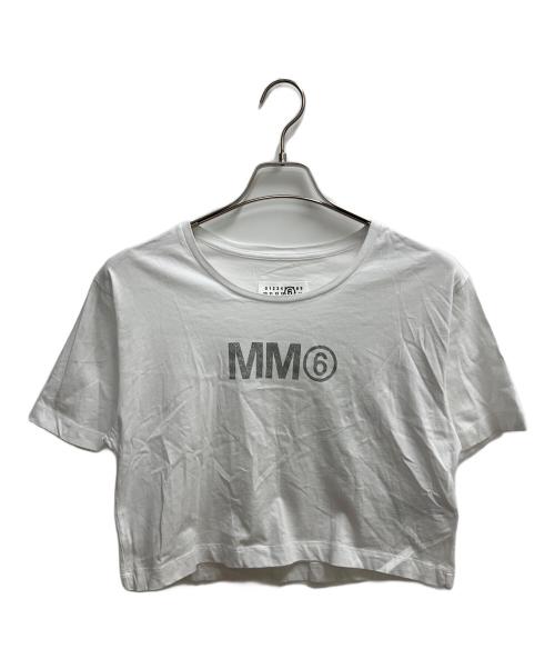 MM6 Maison Margiela（エムエムシックスメゾンマルジェラ）MM6 Maison Margiela (エムエムシックスメゾンマルジェラ) グリッタークルーネックTシャツ ホワイト サイズ:SIZE 14の古着・服飾アイテム