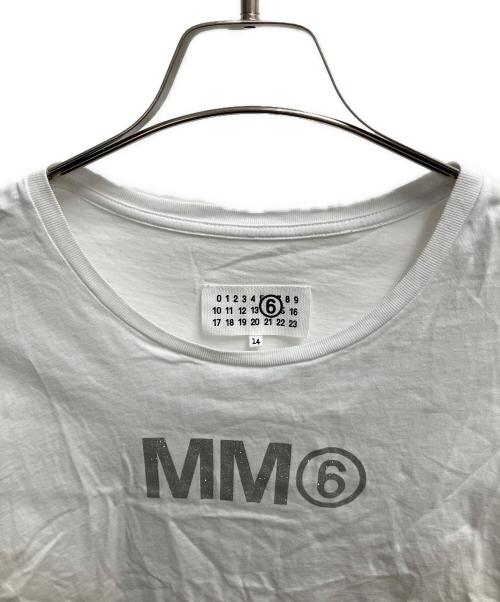 MM6 Maison Margiela（エムエムシックスメゾンマルジェラ）MM6 Maison Margiela (エムエムシックスメゾンマルジェラ) グリッタークルーネックTシャツ ホワイト サイズ:SIZE 14の古着・服飾アイテム