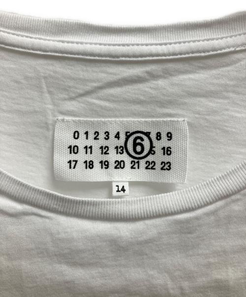 MM6 Maison Margiela（エムエムシックスメゾンマルジェラ）MM6 Maison Margiela (エムエムシックスメゾンマルジェラ) グリッタークルーネックTシャツ ホワイト サイズ:SIZE 14の古着・服飾アイテム