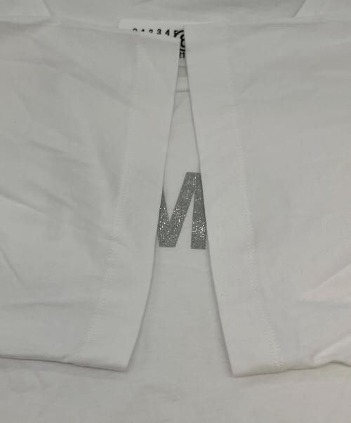 MM6 Maison Margiela（エムエムシックスメゾンマルジェラ）MM6 Maison Margiela (エムエムシックスメゾンマルジェラ) グリッタークルーネックTシャツ ホワイト サイズ:SIZE 14の古着・服飾アイテム