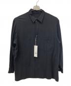 COMOLIコモリ）の古着「シルクノイルシャツジャケット」｜ブラック