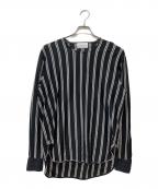 RAINMAKERレインメーカー）の古着「カフス付きストライプロングテールシャツ RM192-011」｜ブラック