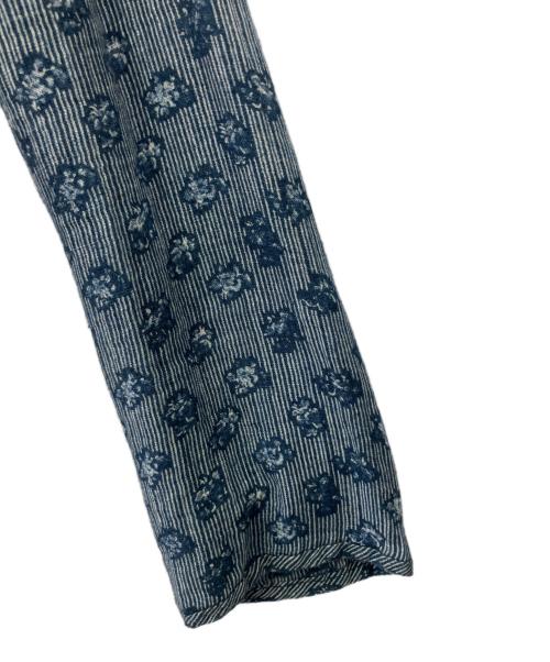 45R（フォーティファイブ・アール）45R (フォーティファイブ・アール) インディゴ染花柄ワンピース インディゴの古着・服飾アイテム