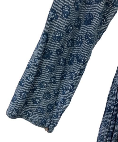 45R（フォーティファイブ・アール）45R (フォーティファイブ・アール) インディゴ染花柄ワンピース インディゴの古着・服飾アイテム