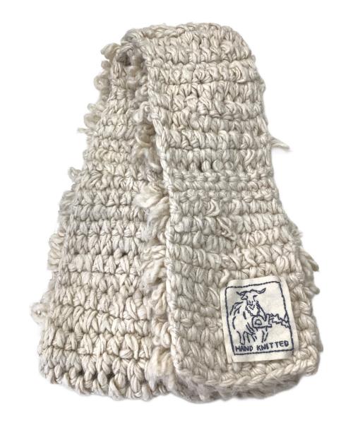 45R（フォーティファイブ・アール）45R (フォーティファイブ・アール) ローピリングループの手編みマフラー ベージュの古着・服飾アイテム