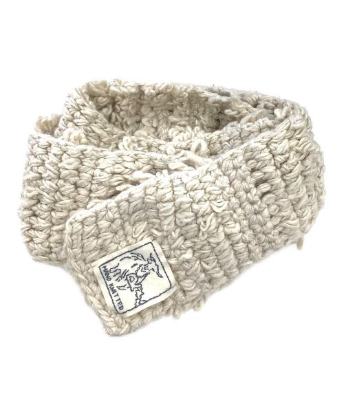 45R（フォーティファイブ・アール）45R (フォーティファイブ・アール) ローピリングループの手編みマフラー ベージュの古着・服飾アイテム