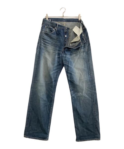 VISVIM（ビズビム）VISVIM (ビズビム) ユーズド加工デニムパンツ　FLUXUS 01D3　パイソンパッチ インディゴ サイズ:W36×L32の古着・服飾アイテム