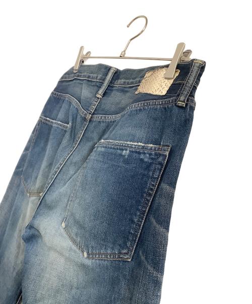 VISVIM（ビズビム）VISVIM (ビズビム) ユーズド加工デニムパンツ　FLUXUS 01D3　パイソンパッチ インディゴ サイズ:W36×L32の古着・服飾アイテム
