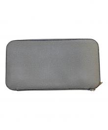 Valextra（ヴァレクストラ）の古着「ラウンドジップ12カード長財布」｜グレー