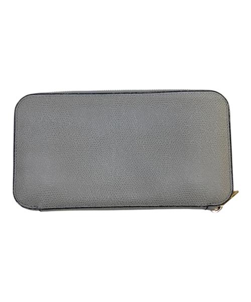 Valextra（ヴァレクストラ）Valextra (ヴァレクストラ) ラウンドジップ12カード長財布 グレーの古着・服飾アイテム