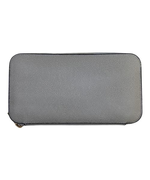 Valextra（ヴァレクストラ）Valextra (ヴァレクストラ) ラウンドジップ12カード長財布 グレーの古着・服飾アイテム
