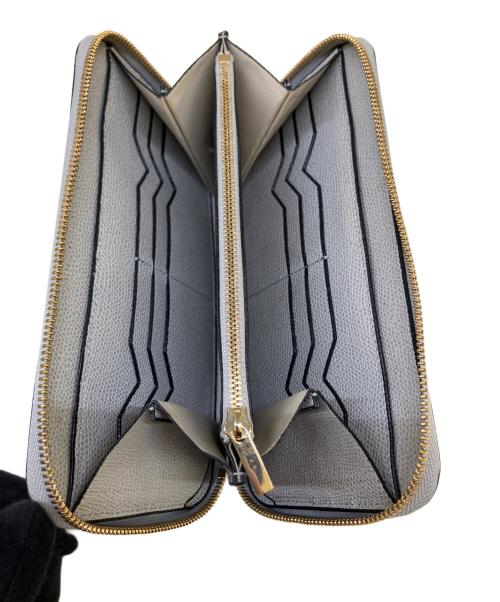 Valextra（ヴァレクストラ）Valextra (ヴァレクストラ) ラウンドジップ12カード長財布 グレーの古着・服飾アイテム