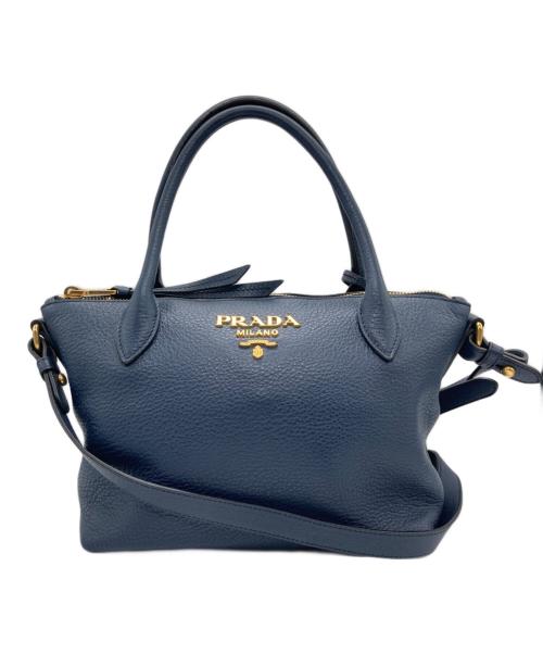 PRADA（プラダ）PRADA (プラダ) 2WAYショルダーバッグ ネイビーの古着・服飾アイテム