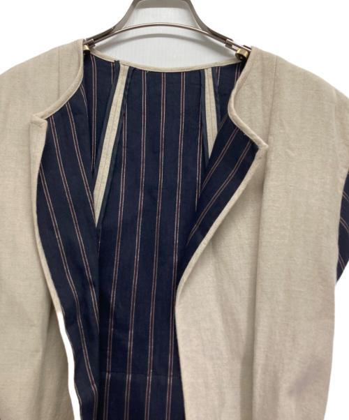 ANAYI（アナイ）ANAYI (アナイ) フレンチスリーブノーカラーコート ベージュ サイズ:ーの古着・服飾アイテム