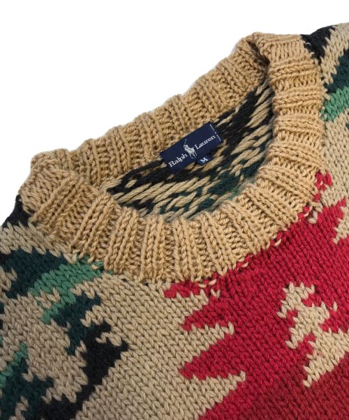 RALPH LAUREN（ラルフローレン）RALPH LAUREN (ラルフローレン) ネイティブ柄ウールニット マルチカラー サイズ:Mの古着・服飾アイテム