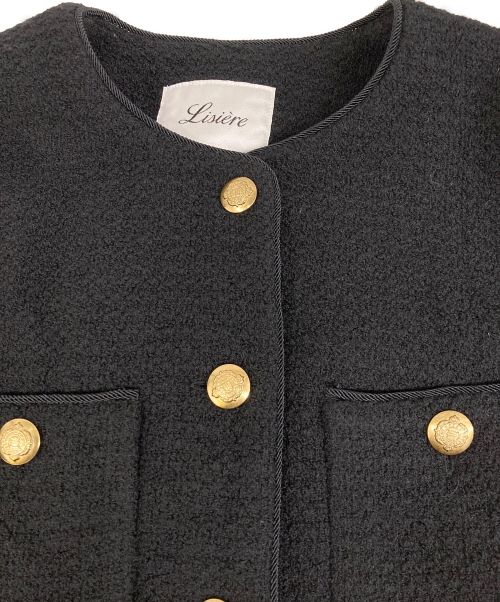 Lisiere（リジェール）Lisiere (リジェール) Long Tweed Jacket ブラック サイズ:SIZE 38の古着・服飾アイテム
