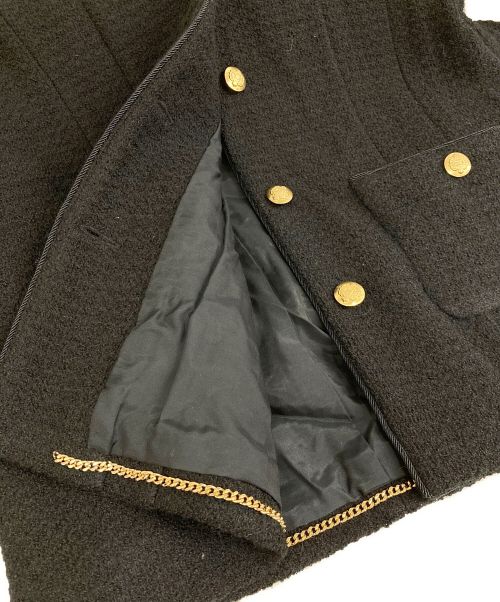 Lisiere（リジェール）Lisiere (リジェール) Long Tweed Jacket ブラック サイズ:SIZE 38の古着・服飾アイテム