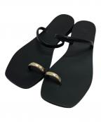 NICOLAS LAINASニコラスライナス）の古着「Gold Thumb Ring Flat Sandals style/フラットサンダル」｜ブラック