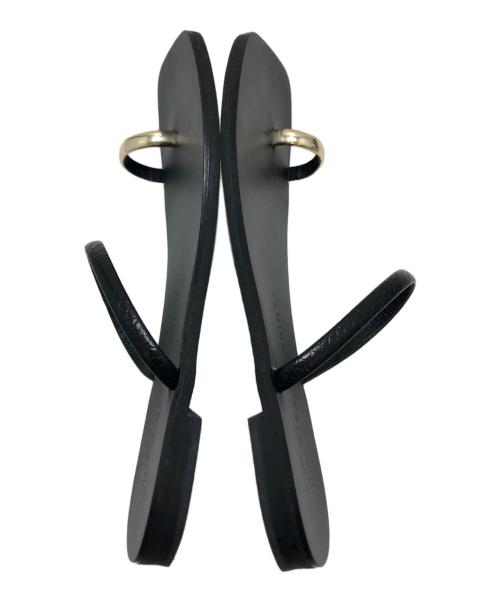 NICOLAS LAINAS（ニコラスライナス）NICOLAS LAINAS (ニコラスライナス) Gold Thumb Ring Flat Sandals style/フラットサンダル ブラック サイズ:35の古着・服飾アイテム