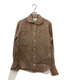 MADISON BLUE（マディソンブルー）の古着「ROUND COLLAR FRILL SH RAMIE」｜ブラウン