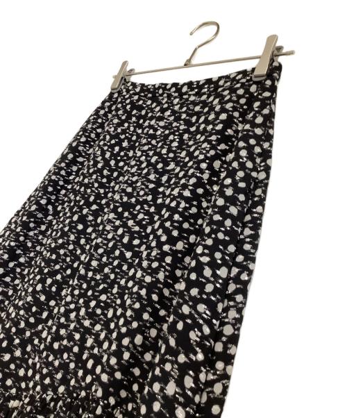 DRAWER（ドゥロワー）DRAWER (ドゥロワー) ドットジャガードスカート ブラック サイズ:36の古着・服飾アイテム