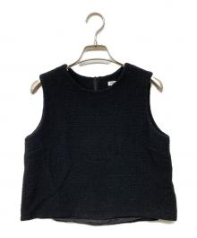 EVERYDAY I LIKE.（エヴリデイ アイ ライク）の古着「Tweed Cropped ブラウス」｜ブラック