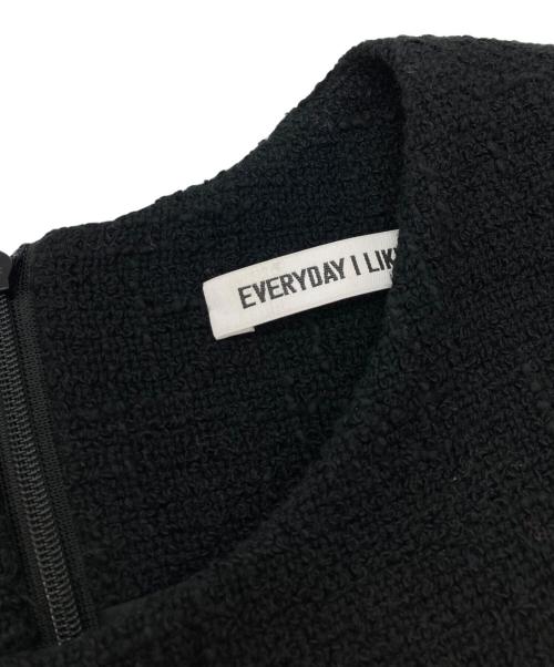 EVERYDAY I LIKE.（エヴリデイ アイ ライク）EVERYDAY I LIKE. (エヴリデイ アイ ライク) Tweed Cropped ブラウス ブラック サイズ:‐の古着・服飾アイテム