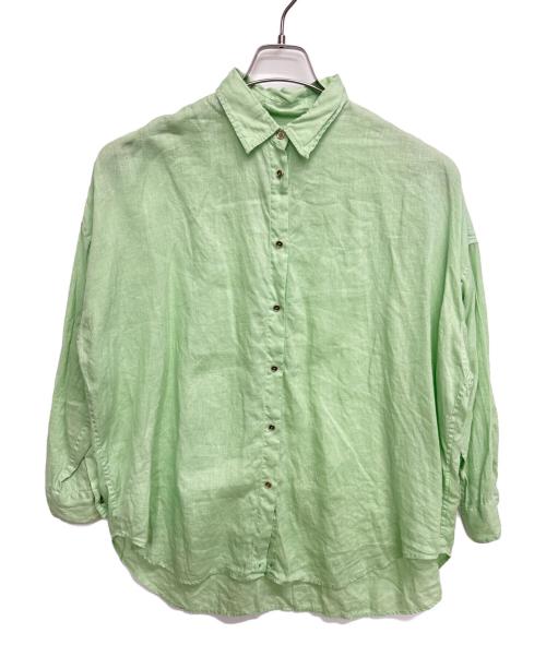 Spick and Span（スピック＆スパン）Spick and Span (スピック＆スパン) 80リネンカシュクールビッグシャツ グリーン サイズ:Freeの古着・服飾アイテム
