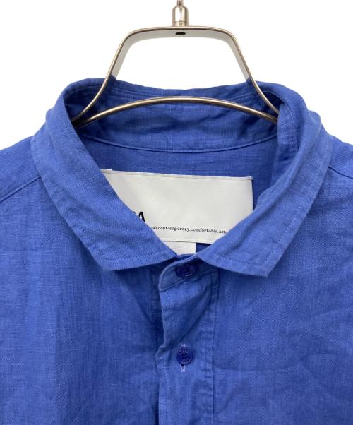 ticca（ティッカ）TICCA (ティッカ) リネンスクエアビッグシャツUNI ブルー サイズ:Fの古着・服飾アイテム