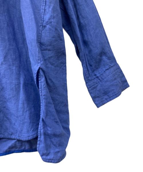 ticca（ティッカ）TICCA (ティッカ) リネンスクエアビッグシャツUNI ブルー サイズ:Fの古着・服飾アイテム