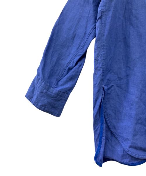 ticca（ティッカ）TICCA (ティッカ) リネンスクエアビッグシャツUNI ブルー サイズ:Fの古着・服飾アイテム