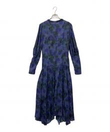 JILL STUART（ジルスチュアート）の古着「シェーディングフラワープリントワンピース」｜ネイビー