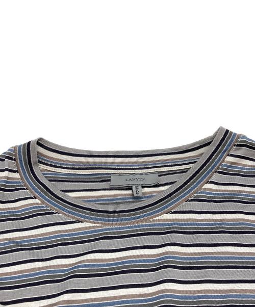 LANVIN（ランバン）LANVIN (ライバン) ボーダーポケットTシャツ グレー サイズ:Sの古着・服飾アイテム