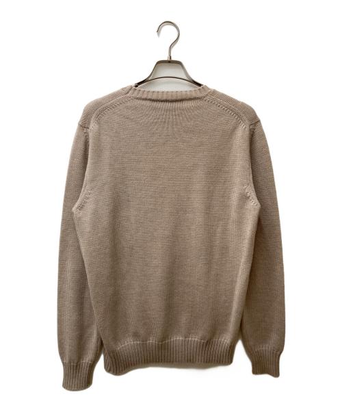 HYDROGEN（ハイドロゲン）HYDROGEN (ハイドロゲン) スカルクルーネックニット ベージュ サイズ:Ｍの古着・服飾アイテム