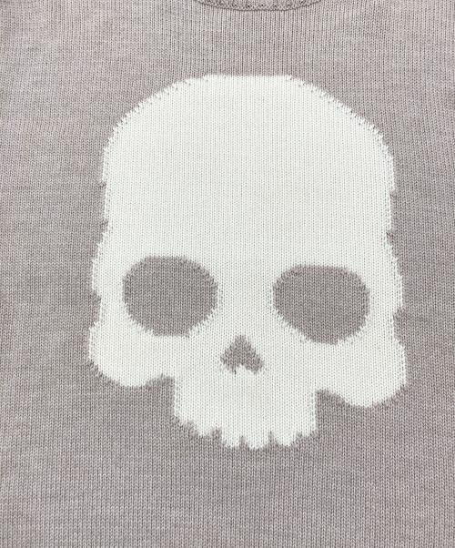 HYDROGEN（ハイドロゲン）HYDROGEN (ハイドロゲン) スカルクルーネックニット ベージュ サイズ:Ｍの古着・服飾アイテム