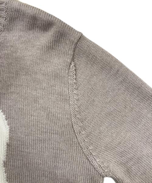 HYDROGEN（ハイドロゲン）HYDROGEN (ハイドロゲン) スカルクルーネックニット ベージュ サイズ:Ｍの古着・服飾アイテム