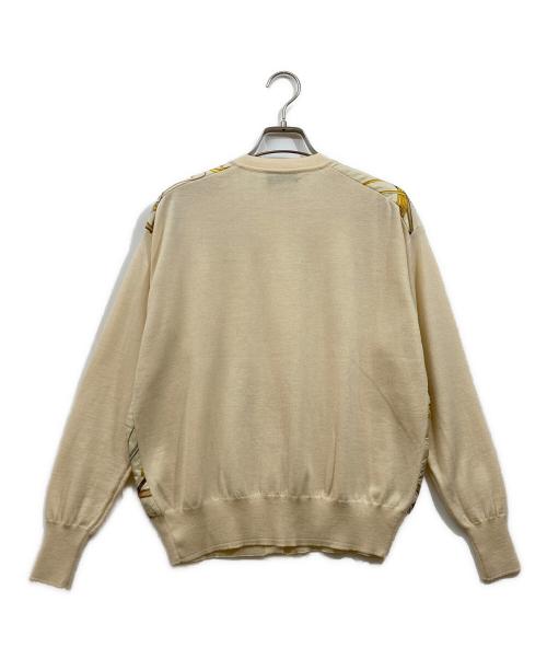 GUCCI（グッチ）GUCCI (グッチ) シルク切替ニットカーディガン ベージュ サイズ:Mの古着・服飾アイテム