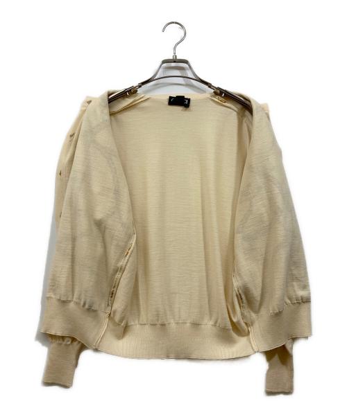 GUCCI（グッチ）GUCCI (グッチ) シルク切替ニットカーディガン ベージュ サイズ:Mの古着・服飾アイテム