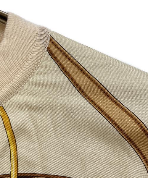 GUCCI（グッチ）GUCCI (グッチ) シルク切替ニットカーディガン ベージュ サイズ:Mの古着・服飾アイテム