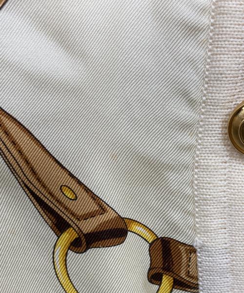 GUCCI（グッチ）GUCCI (グッチ) シルク切替ニットカーディガン ベージュ サイズ:Mの古着・服飾アイテム