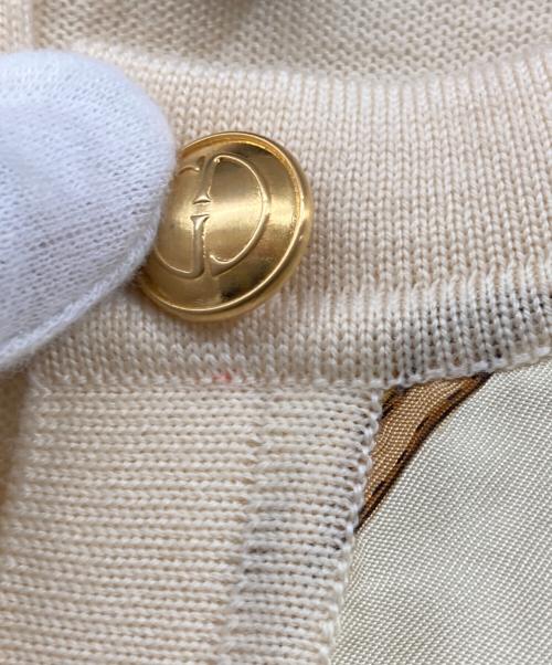 GUCCI（グッチ）GUCCI (グッチ) シルク切替ニットカーディガン ベージュ サイズ:Mの古着・服飾アイテム