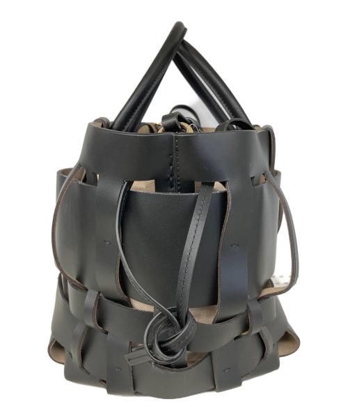 ZANCHETTI（ザンケッティー）ZANCHETTI (ザンケッティー) WOVEN MIDI SHOPPER ブラックの古着・服飾アイテム