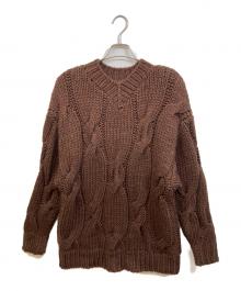 CONVERSE TOKYO（コンバーストウキョウ）の古着「ローゲージケーブルニット」｜ブラウン